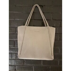 Etienne Aigner Tote Bag Braided Detail Pebble Leather Shoulder Bag Beige Neutral